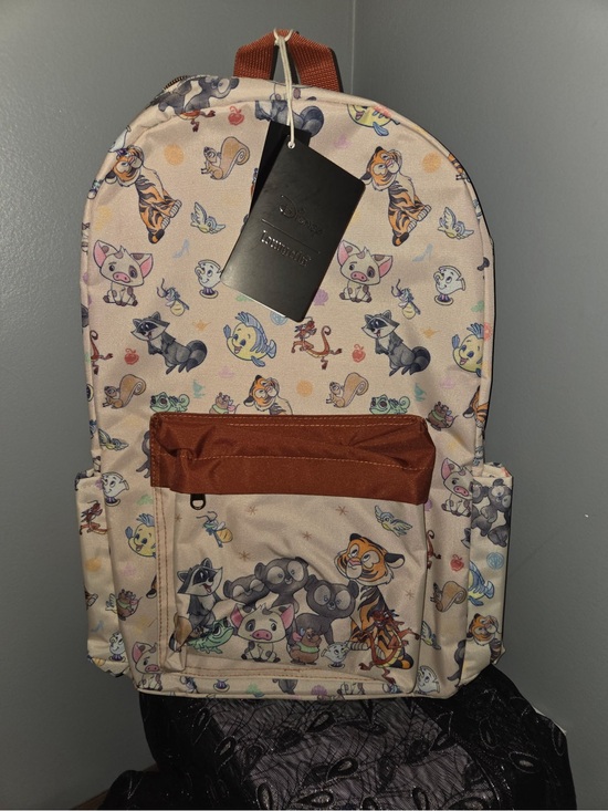 Loungefly Other - Loungefly Beige Kids Backpack with Brown Pocket and Character Print